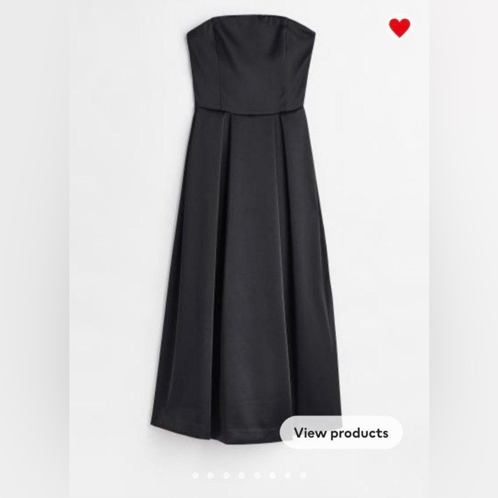 NWT! H&M Black Strapless Midi Dress
